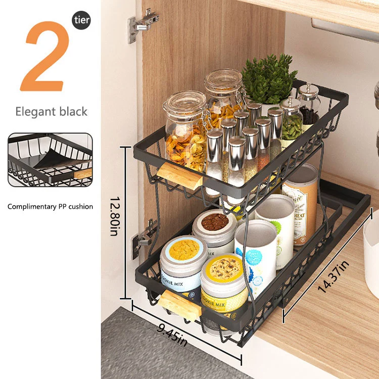 Heavy Duty Metal Pull Out Kitchen Storage Rack
