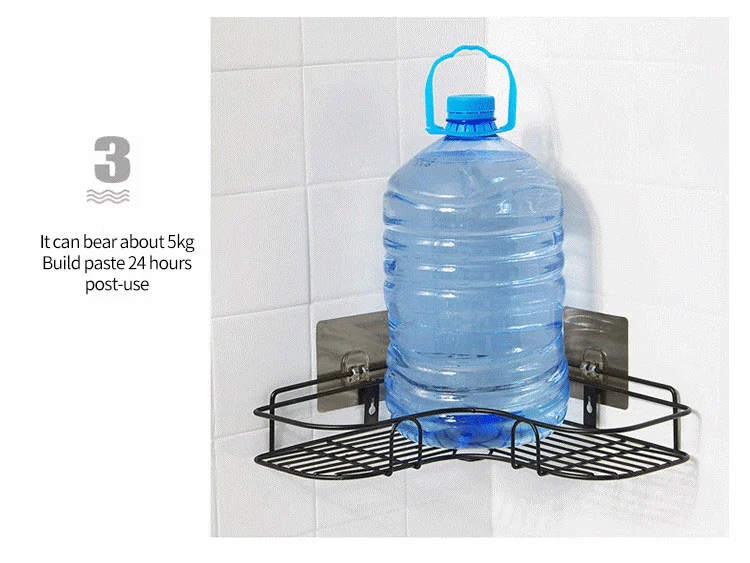 No Drilling Metal Bathroom Corner Shelf